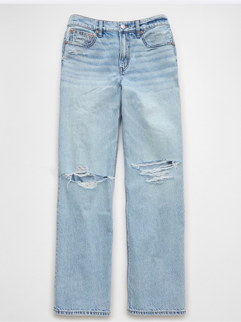 American Eagle Strigid Ripped High Waisted Stovepipe Jeans